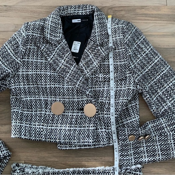 Fashion Nova Check The Resume Tweed Matching Set - Picture 7 of 9